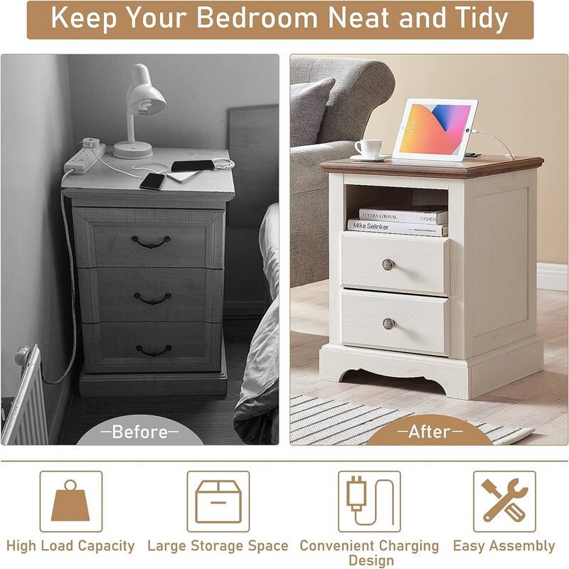 Nightstand with Charging Station