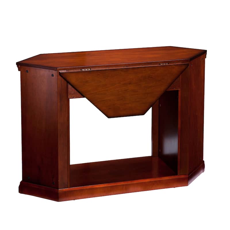 SEI Furniture Argenteum Mahogany Media TV Stand Electric Fireplace for TV's up to 46"