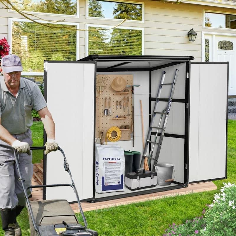 5 x 3 FT Plastic Outdoor Storage Shed Waterproof Resin Cabinet