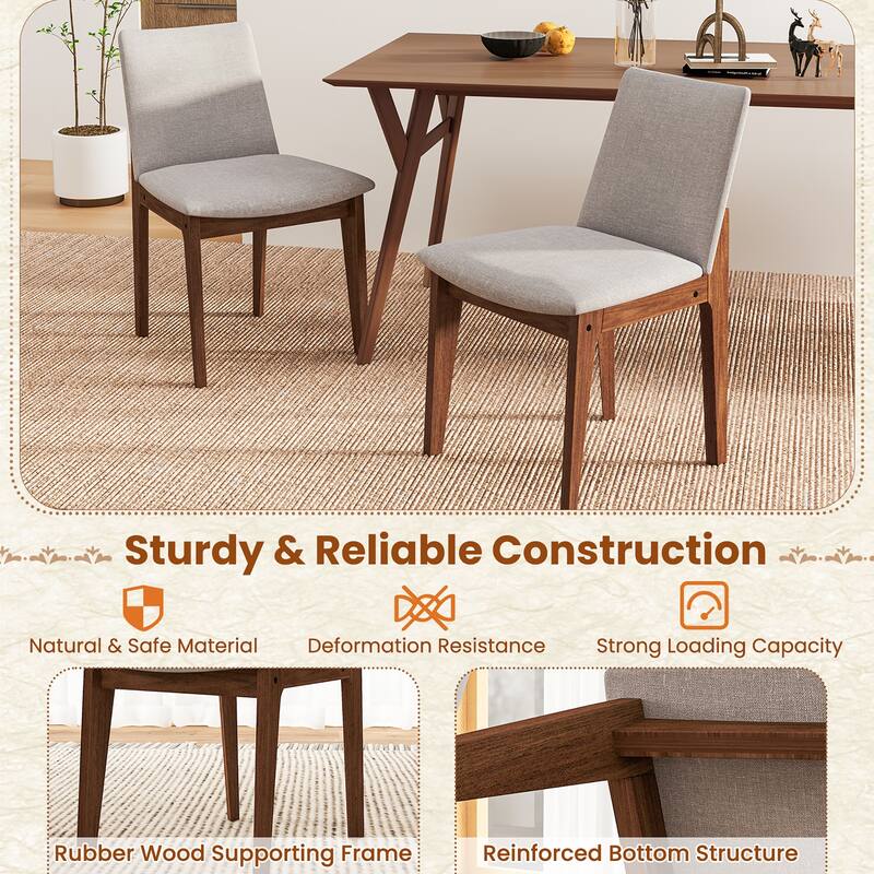 Gymax Wooden Dining Chairs of 4 w/ added Cushions High Curved Back for
