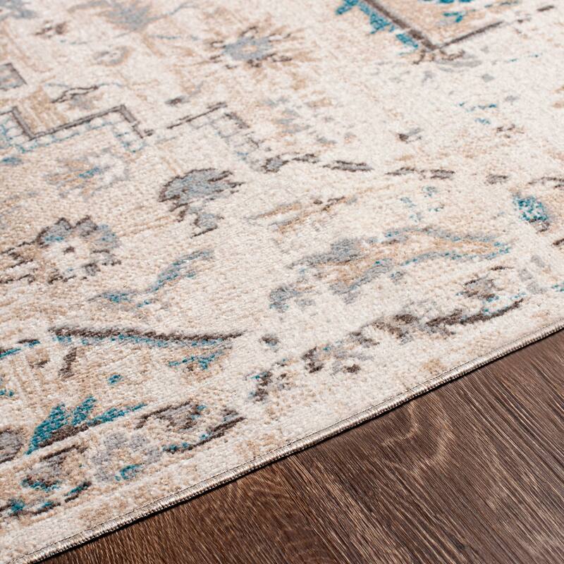 Livabliss Jaconita Machine Washable Traditional Floral Area Rug