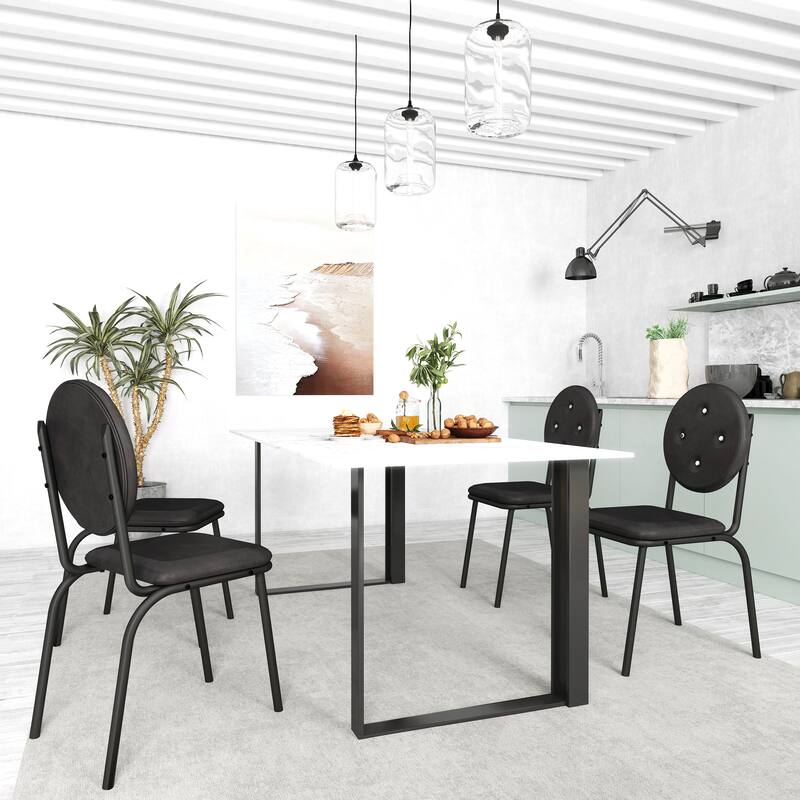 Modern Faux Leather Dining Chairs with Waterproof Surface, for Kitchen, Dining Room and Living Room, 4-Piece Set