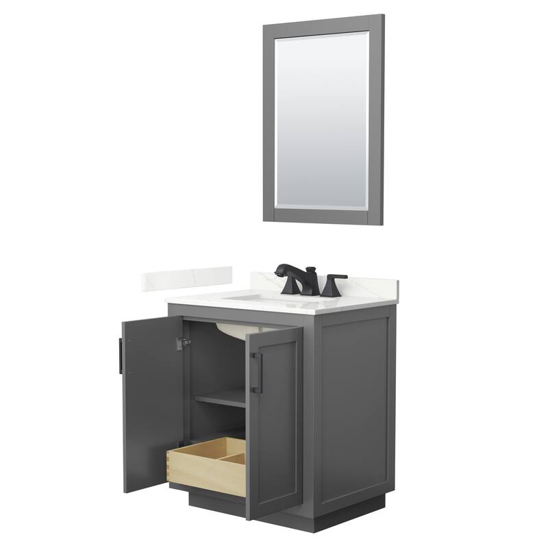 Miranda 30-inch Single Vanity, Quartz Top, 24-inch Mirror