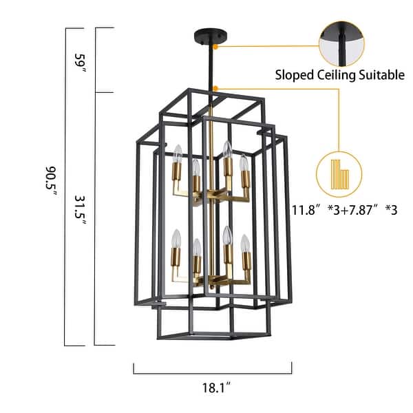 8 - Light Lantern Tiered Chandelier