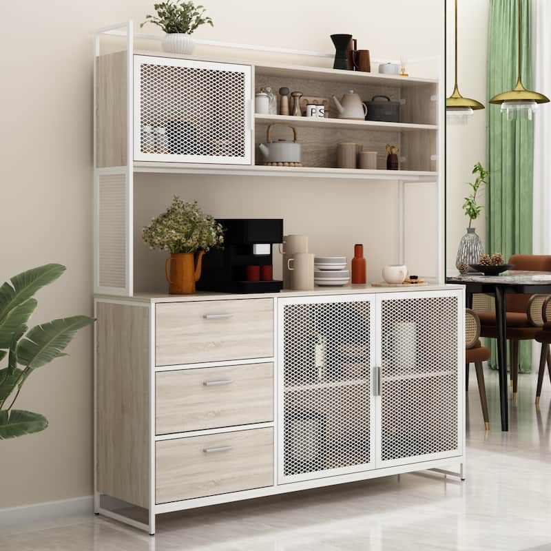 Large Buffet with Hutch,Kitchen Pantry Cupboard Sideboard
