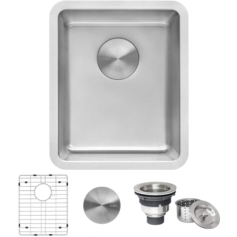 Ruvati 12-inch Undermount Bar Prep Kitchen Sink 16 Gauge Stainless Steel Single Bowl - RVM5912 - 12" x 17-3/4"