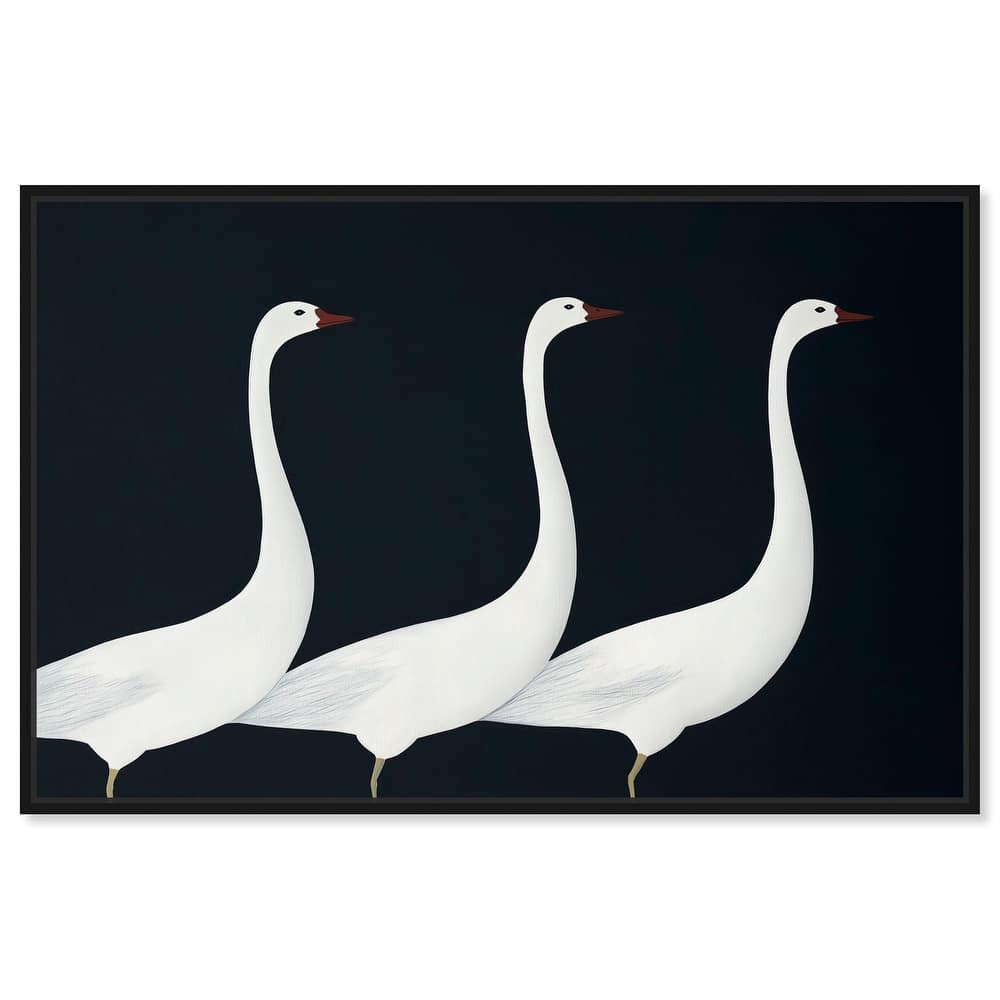 Trio of Swans Canvas by Art Remedy