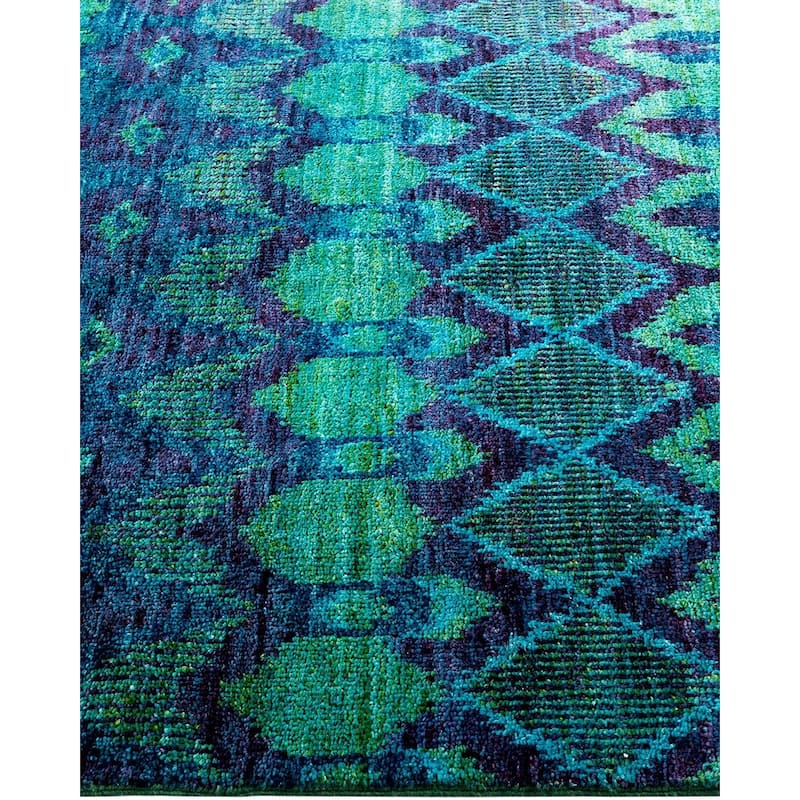 Contemporary Overdyed Wool Hand Knotted Area Rug - 4' 0" x 6' 1"