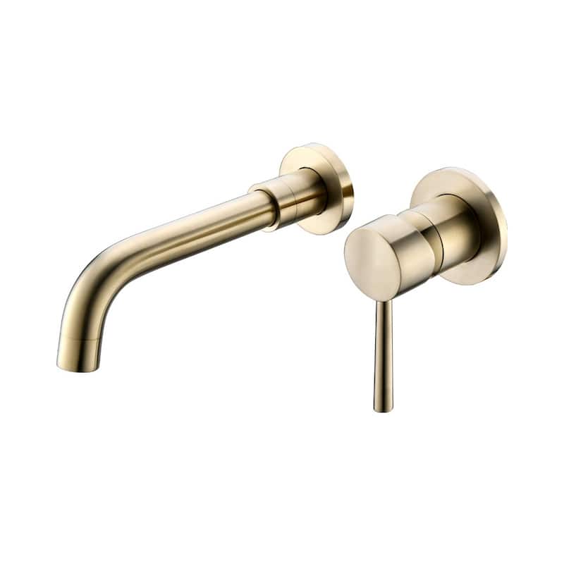 Wall Mount Single Handle Bathroom Faucet Brushed Gold - Brushed Gold