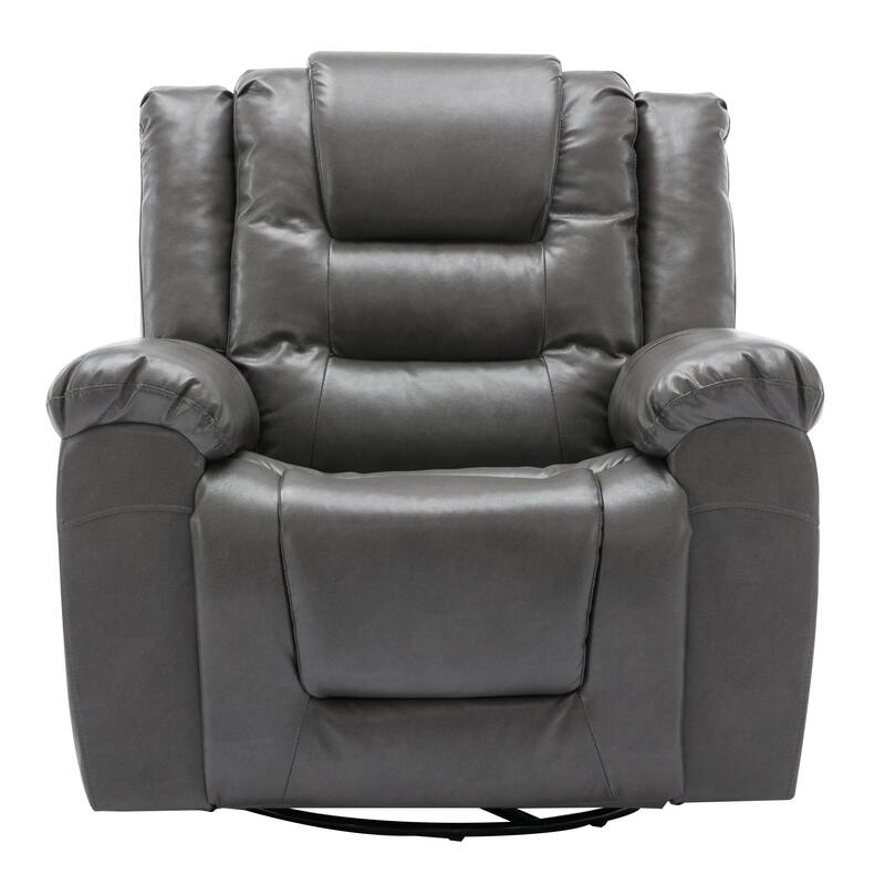 360° Swivel and Rocking Home Theater Recliner: Manual Recliner Chair with Wide Armrest