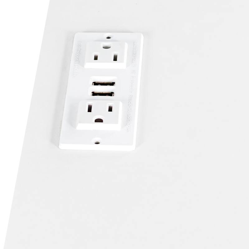 Vanity Desk with LED Lights Makeup Vanity with Power Strip, 3 Drawers and Mirror, Dressing Table Writing Desk Art Desk Hair Desk