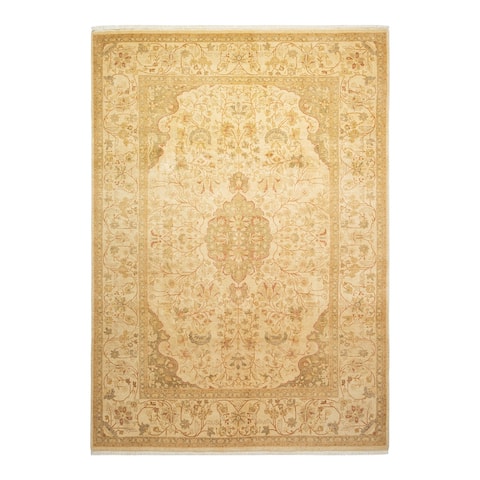Overton Mogul, One-of-a-Kind Hand-Knotted Area Rug - Ivory, 6' 3" x 8' 9" - 6' 3" x 8' 9"