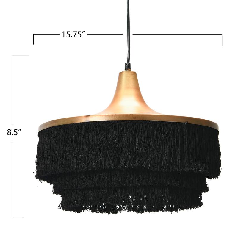 Modern Boho Metal Ceiling Light with Fringe