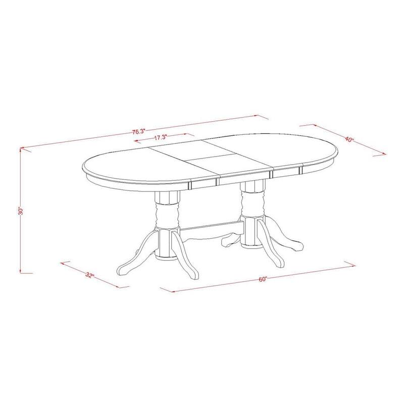 East West Furniture 9 Piece Dining Set- an Oval Dining Room Table and 8 Chairs, Oak(Seat Type Options)
