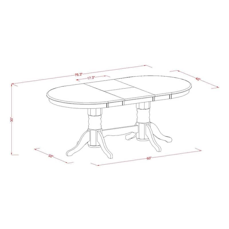 East West Furniture 9 Piece Dining Table Set Includes an Oval Wooden Table and 8 Dining Chairs, Espresso(Seat Type Options)