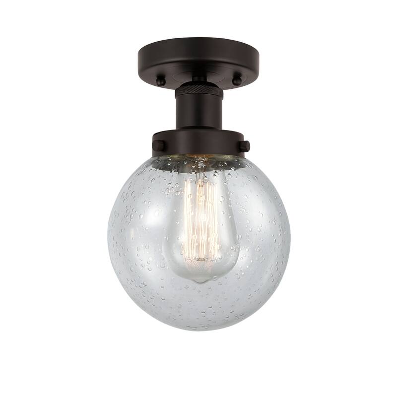 Innovations Lighting Beacon - 1 Light 6" Semi-Flush Mount - Mercury/Oil Rubbed Bronze