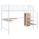 preview thumbnail 14 of 18, Twin Size Metal Loft Bed with Desk and Metal Grid, Stylish Metal Frame Bed with Lateral Storage Ladder and Wardrobe