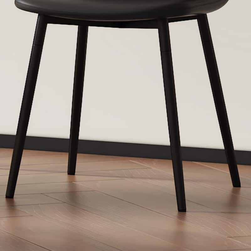 Modern Mid-Century Style Dining Chair Scoop Chair with Waterproof PU Leather, for Dining Room, 6-Piece Set