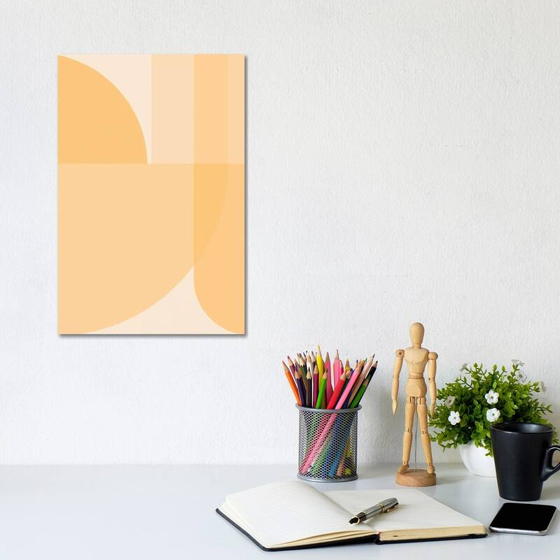iCanvas "Geometry Shape Organic Mustard Illustration Art Geometric" by Merle Callesen Canvas Print - 12x8x0.75