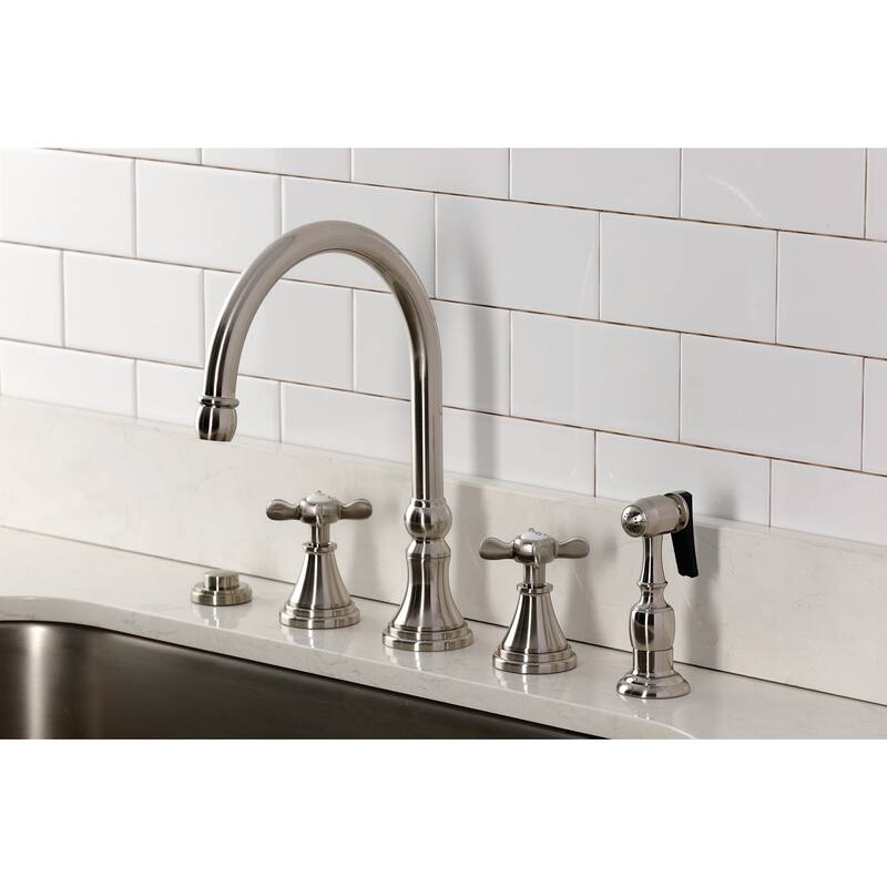 Kingston Brass KS279.BEXBS Essex 1.8 GPM Widespread Kitchen Faucet