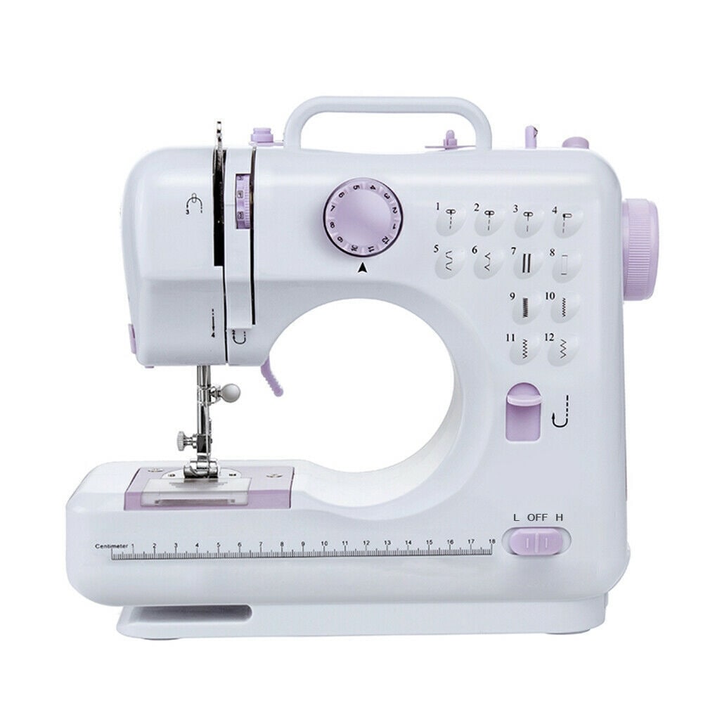 6PC white hand-held sewing machine, small sewing machine, portable