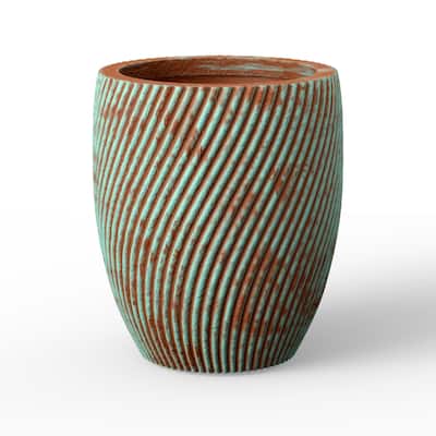 Tall Concrete Flower Pot with Drainage Holes and Enhanced Interior
