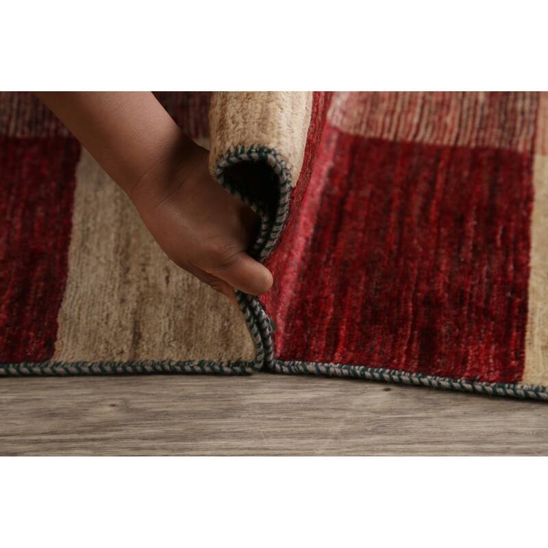 Hand Knotted Oriental 100% Wool Carpet Tribal All-Over Multi-Colored Gabbeh (kashkoli) Area Rug - 11' 8'' X 9' 2''