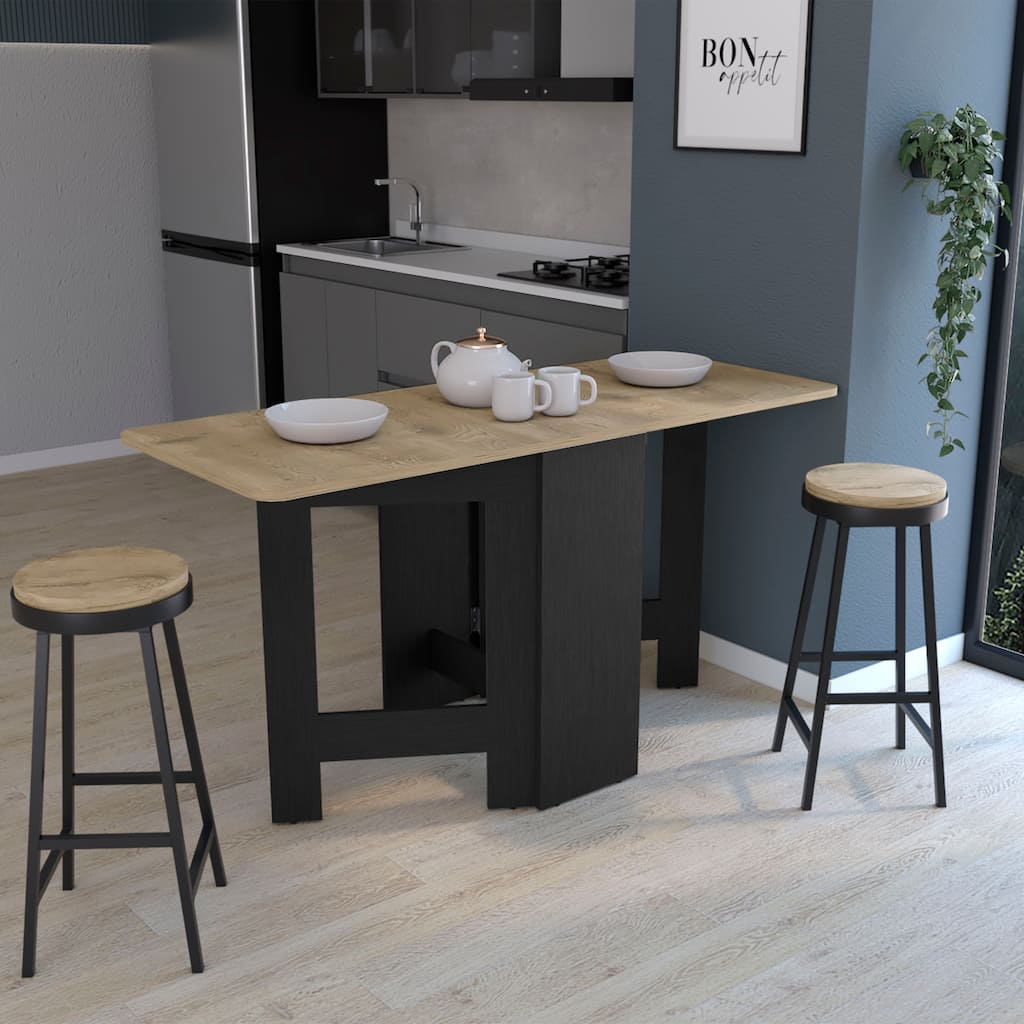 Folding Table Space-Saving with Compact Design for Kitchen,Living Room and Dinning - Brown