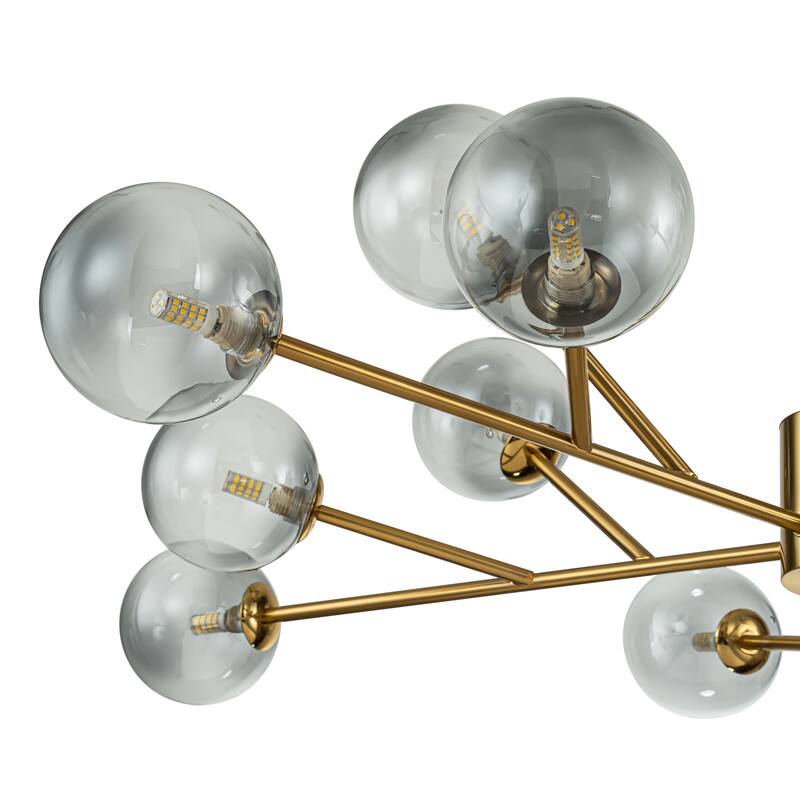 Modern Large Bubble Sputnik Chandelier in Black or Gold for Dining Room