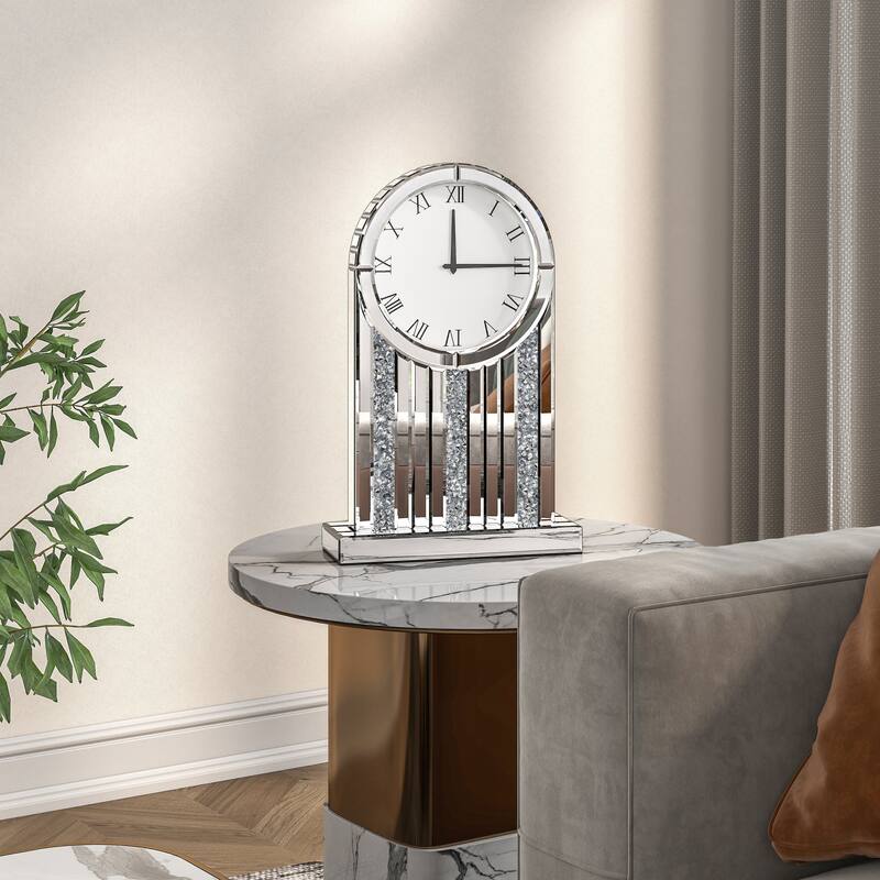 Mirrored Roman Numeral Tabletop Clock