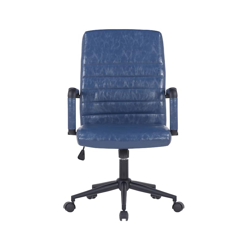 Porthos Home Francis Swivel Office Chair, PU Leather, Roller Wheels