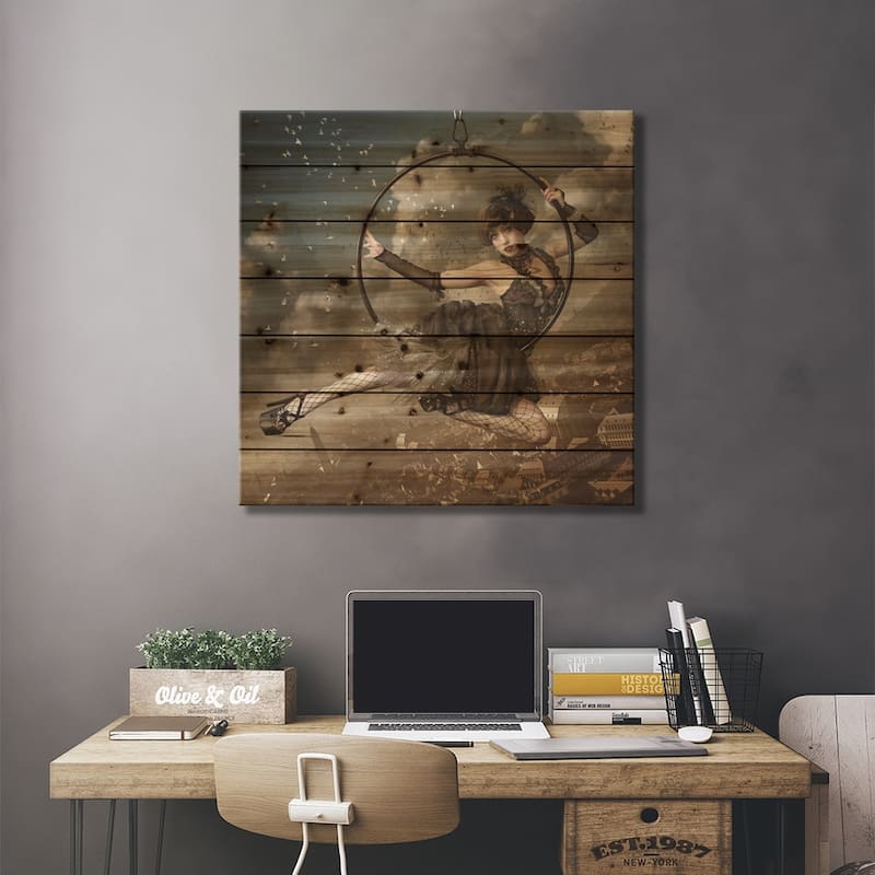 The Greatest Show In The Sky Print On Wood by Kiyo Murakami - Multi-Color