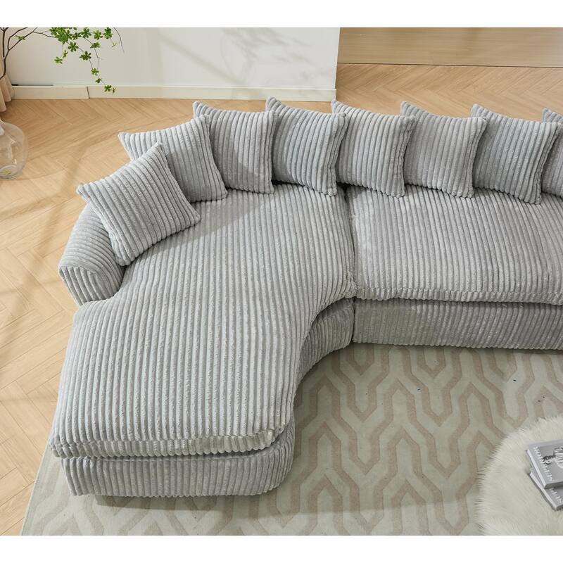 Large Sectional Sofa Elegant Curved Design
