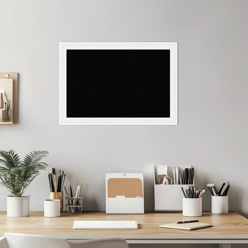 Bethany White Wood Framed Cork Board - Bulletin Board, Organization Board, Pin Board