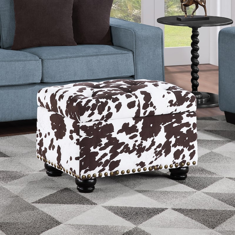 Upholstered Storage Ottoman with Hidden Compartment and Cushion Top for Seating, Storage and Stylish Décor