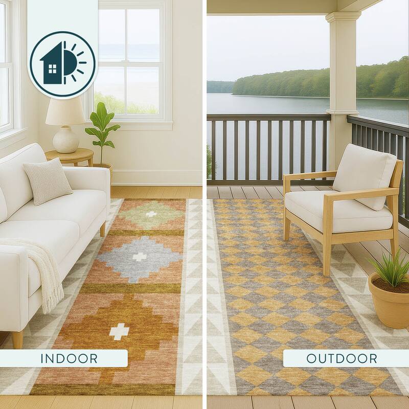 Machine Washable Indoor/ Outdoor Global Pima Chantille Rug