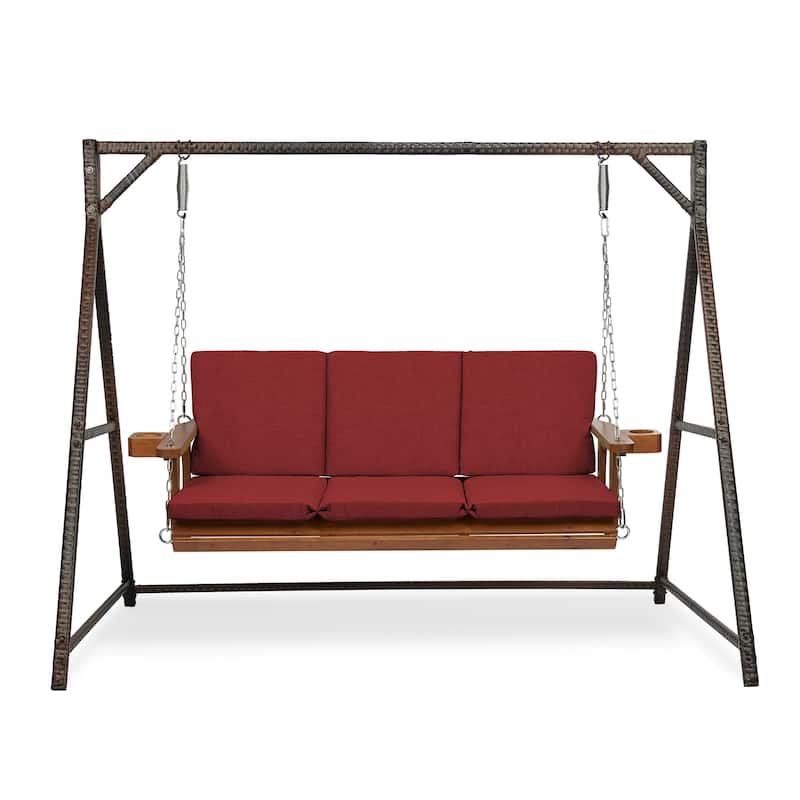 ARDEN Indoor / Outdoor Swing Cushion Set, 56 x 20 - Ruby Red Leala