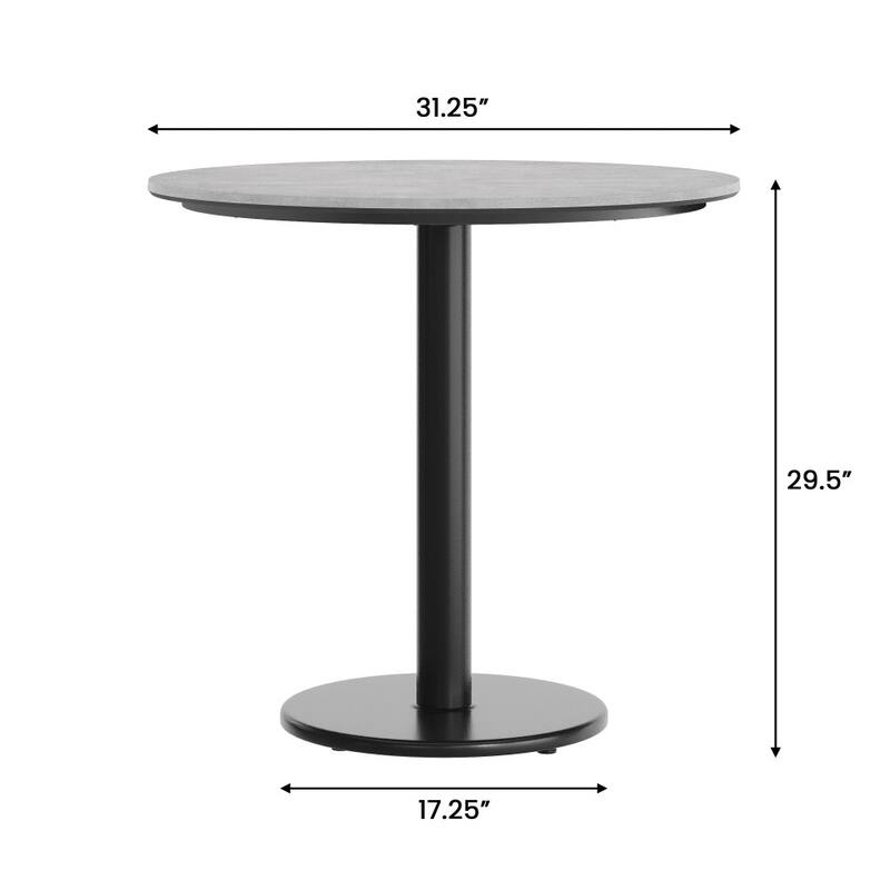 Commercial HPL Tabletop with Table Height Round Base