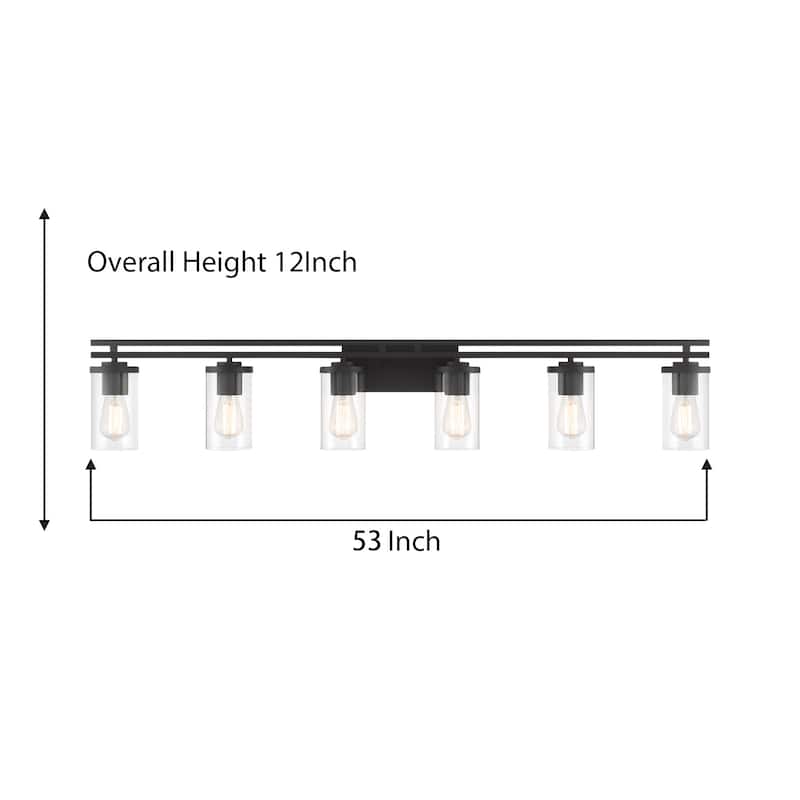 Acroma 6-light Farmhouse Black Dimmable Bathroom Vanity Light