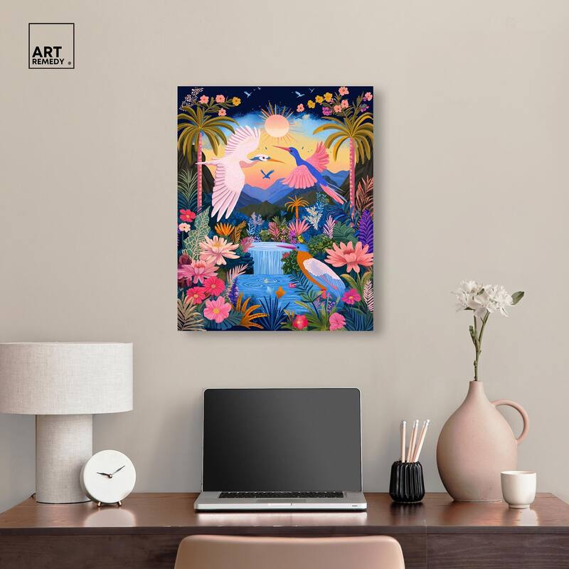 Waterfall Haven Canvas by Art Remedy, Gallery Wrapped