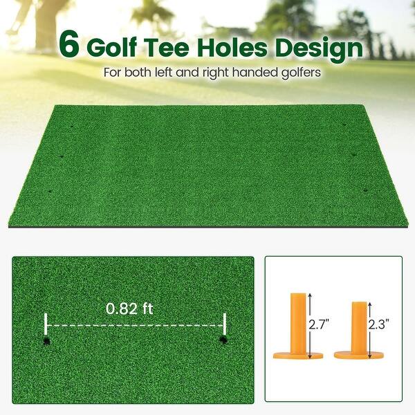 dimension image slide 2 of 3, Costway 5 x 3 FT Golf Hitting Mat Artificial Indoor Outdoor Turf Golf - See Details