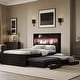 preview thumbnail 1 of 17, Twin XL Size Platform Bed with Storage LED Headboard, Charging Station, Twin Size Trundle and 2 Drawers