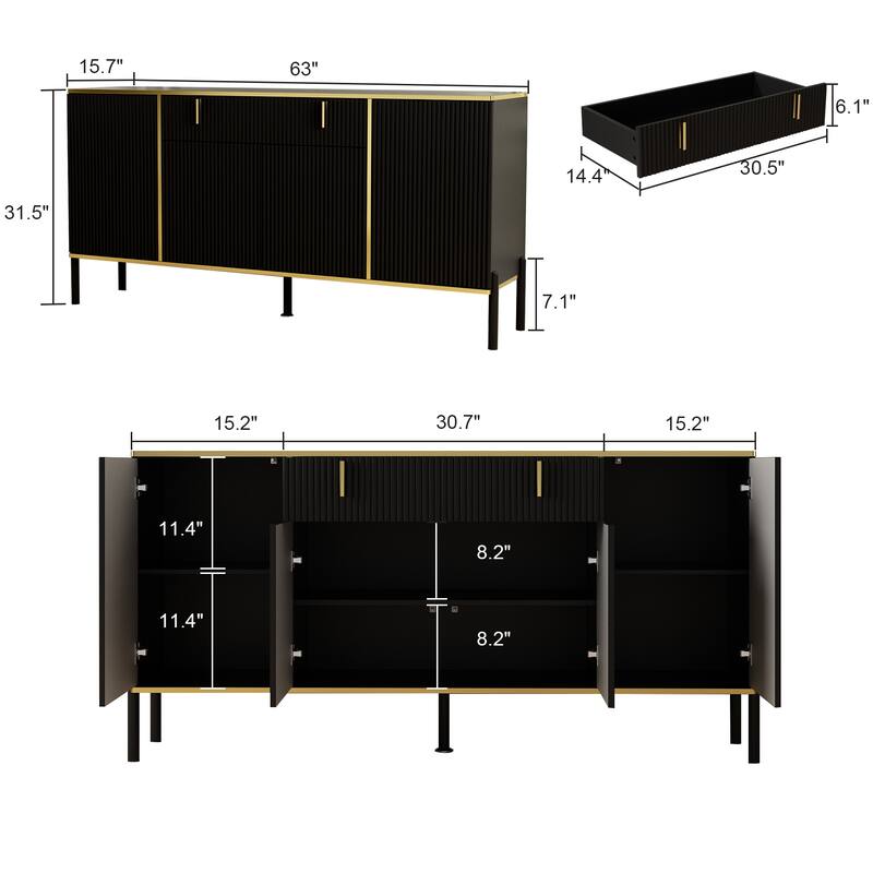 Timechee Kitchen Sideboard End Table Entry Accent Storage Cabinet