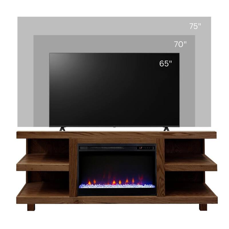 Laurel Canyon 65 inch Fireplace TV Stand for TVs up to 75 inches, Minimal Assembly, Clove Finish