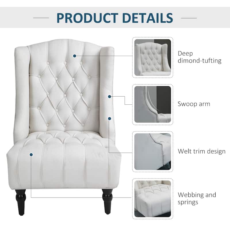 Copper Grove Erin Tufted Linen Upholstered Tall Wingback Accent Chair
