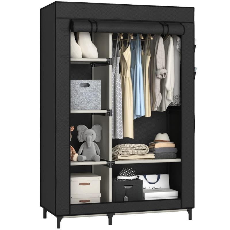 Portable Closet Wardrobe Clothes Storage - Black
