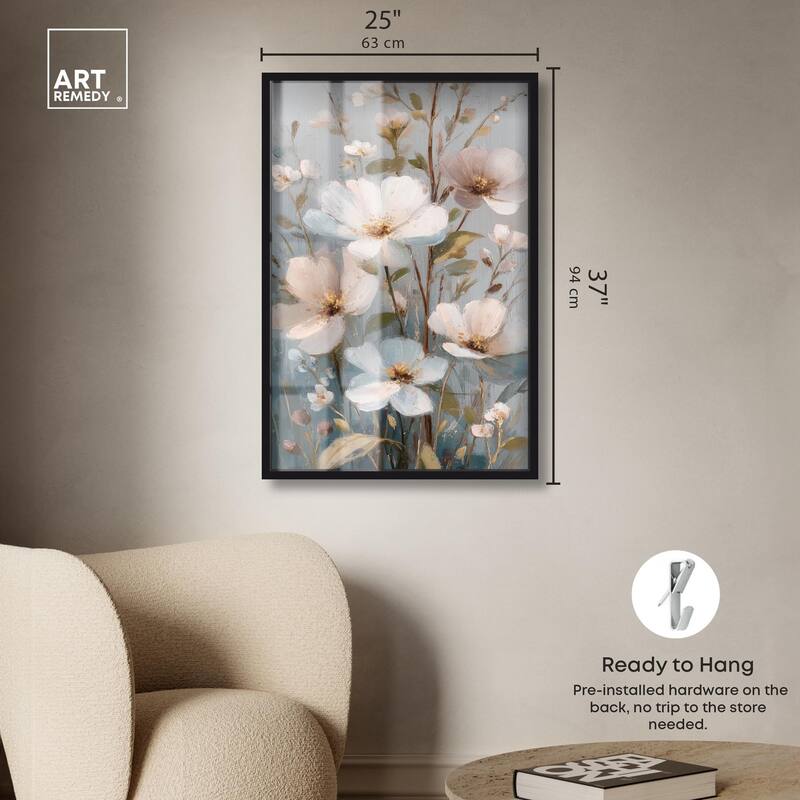 Vintage White Meadow Shadowbox by Art Remedy