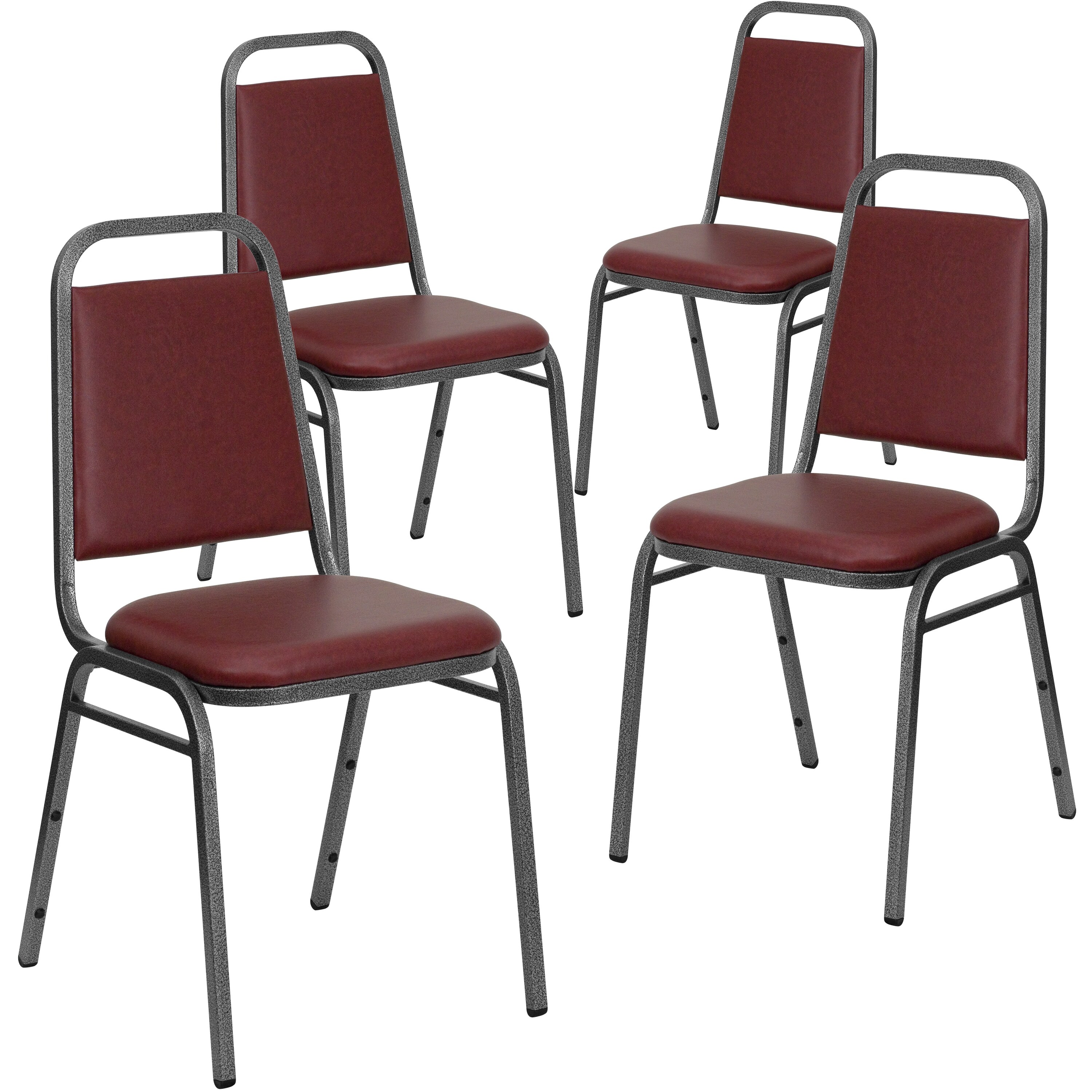 Flash Furniture 4 Pack Trapezoidal Back Stacking Banquet Chair Option 1