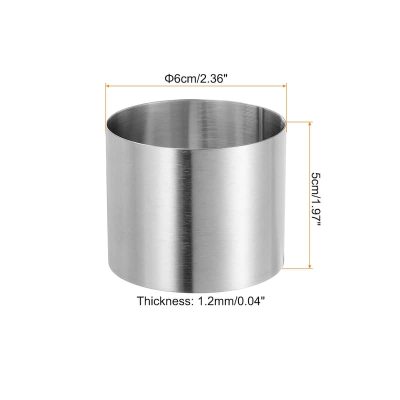 4PCS Round Cake Ring Stainless Steel Pastry Mousse Dessert Ring - 2.36 x 2 Inch