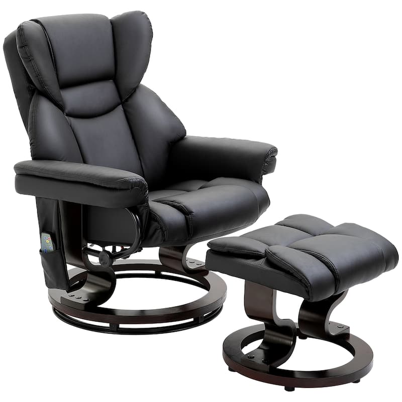 Massage recliner with footstool